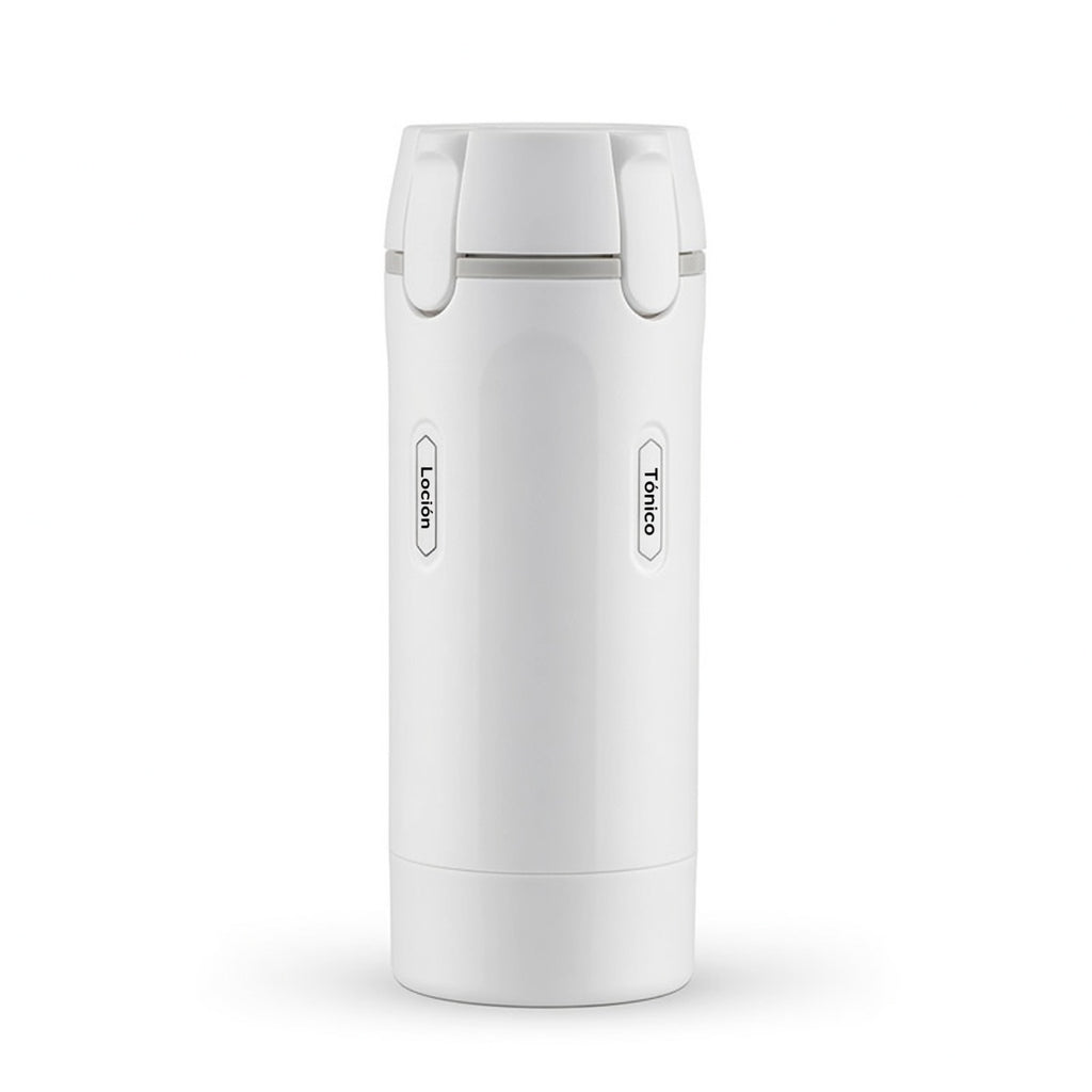 Dispensador de viaje 4 en 1 aprueba de fugas, botellas portátiles recargables para champú, acondicionador y sanitizante ideal para viajar
